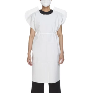 McKesson Disposable Adult Tissue-Poly Exam Gown One Size Fits Most 50 Ct - Picture 1 of 3