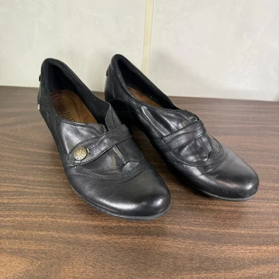 Mocasines Cobb Hill Adrianna Tacones Cuero Negro Sin Cordones Talla 11 M Foto 1 de 4