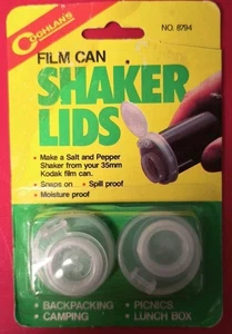 Tapas de coctelera de lata de película Coghlan's para prueba de derrames de sal y pimienta para picnics de camping - Imagen 1 de 2