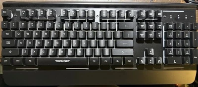TECKNET TK-KB002 Gaming Keyboard USB Wired 15 Zone RBG All Metal Panel Open Box  - Image 1 of 2