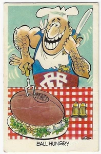 1972 Sunicrust Weg's Footy Funnies BALL HUNGRY - Picture 1 of 2