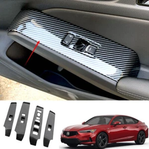 For Acura Integra 2023-24 Carbon Fiber Window Lock Lift Switch Button Panel Trim - Picture 1 of 10