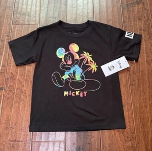 Disney Neff Mickey Mouse Tie Dye Palm Tree Tee T-Shirt Size 4 NEW NWT - Picture 1 of 7