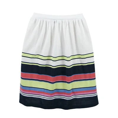 Juicy Couture Navy Lime Multicolor Stripe A Line Knit Black Label Skirt L NWT - Image 1 of 2