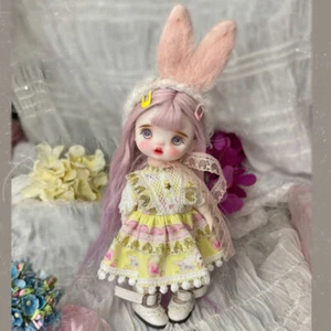 Muñeca BJD 1/8 16 cm Niña Muñeca con Vestido Prendas para la Cabeza Pelucas Movibles Maquillaje Pintado a Mano - Imagen 1 de 5