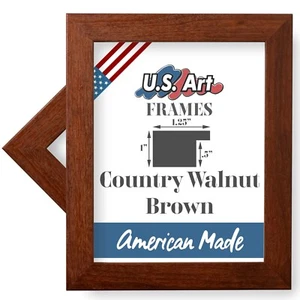 US Kunstrahmen 1,25 Zoll flach Country Nussbaum braun Wanddeko Bilderrahmen S-A - Bild 1 von 8
