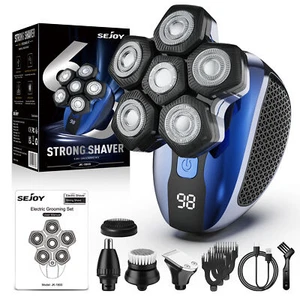 SEJOY 5-in-1 Electric Shaver Bald Head Hair Beard Trimmer Rechargeable Razor - Picture 1 of 28