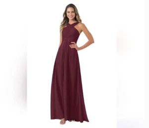 Azazie Kaleigh Chiffon Dress in Mulberry Size 2/4 - Picture 1 of 7