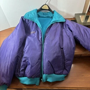 Retro Vintage Neon Teal Reversible Columbia Snow Ski Jacket & Pants Women’s L - Picture 1 of 17