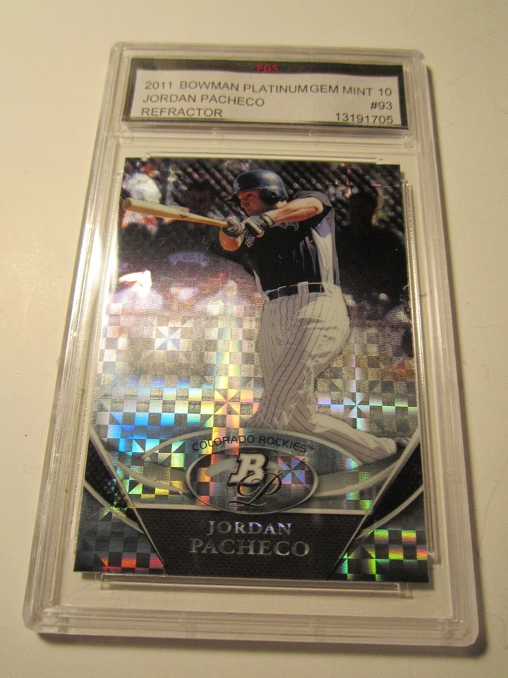 Tarjeta de béisbol Jordan Pacheco Bowman 2011 93 FGS grado 10 BBA-13 Foto 1 de 2