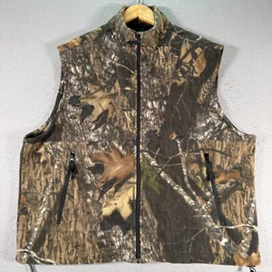 Cabelas Camo Vest Mens Large Reg Brown Comfort Fleece Full Zip Hunting Outdoor - Picture 1 of 11