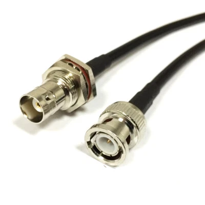 RG58 Coaxial Cable BNC male to BNC female M/F 50cm 20inch for CCTV video NEW - Image 1 of 3