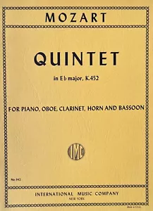 Mozart Quintet in Eb major, K. 452, International Music Co, Excellent Condition - Picture 1 of 3