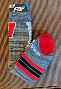 NWT Wisconsin Badger Crew Socks Soft Full Knit  Medium Large Mens Adult Unisex - Picture 1 of 2