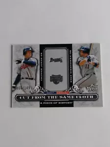 2008 UD Piece of History ** SILVER CUT FROM SAME CLOTH ** Chipper Jones #D / 149 - Picture 1 of 2