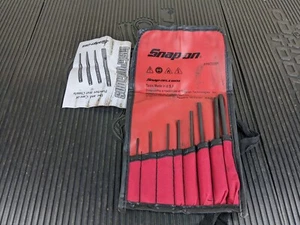 #bg614 Snap On Tools NEW PPR708BK Roll Pin Punch Set 8 Piece With Red Pouch - Picture 1 of 7