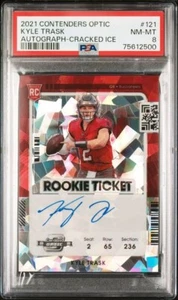 2021 Contenders Optic Rookie Ticket Auto Cracked Ice Kyle Trask /22 PSA 8 Pop 1 - Imagen 1 de 2