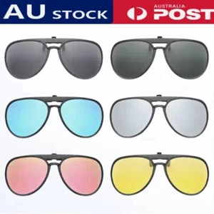 Polarized Flip Up Clip-on Sunglasses Driving Fishing Lightweight Anti-glare Lens - Picture 1 of 22