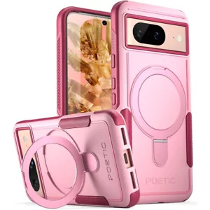 Funda para Google Pixel 8 5G | Poética MagSafe Anillo Magnético Soporte Estuche Rosa - Imagen 1 de 6