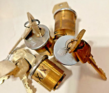 Set of 4 Sargent 6 Pin-LA Keyway Mortise Cylinders, Shiney chrome
