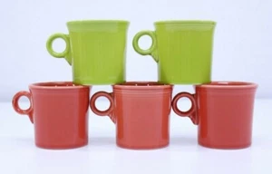 Fiestaware Mug Ring O Handle Tom Jerry Coffee Lemongrass Persimmon Set 5 Retired - Picture 1 of 10