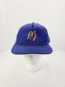 Vintage McDonalds Snapback Hat Cap Purple Work Wear Uniform Retro Mens 90s - Picture 1 of 8