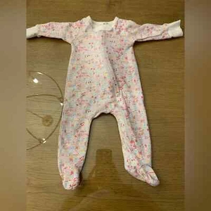 Joy St Footie Pajamas in Pima Cotton Heart Print 0-3 Months - Picture 1 of 5
