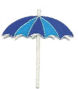 Blue Lawn Beach Pool Umbrella Embroidery Patch - Picture 1 of 1