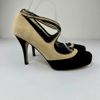 Tacones de salón White House Black Market Ashanti para mujer talla 8 beige negro dos tonos Foto 1 de 4