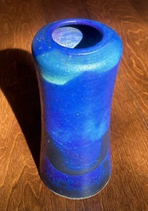1950s William Wyman Studio Pottery Vase Stunning Blue Violet & Black Glaze. 9” - Picture 1 of 20