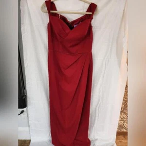Formal Red off-the-shoulder long Women's Dress - Picture 1 of 6