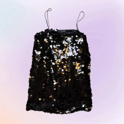 Banana Republic NWT Black Big Sequin Square Neck Mini Dress Size XX-Large - Image 1 of 4