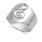 .925 Sterling Silver Music Note Fashion Ring New Size 5-10