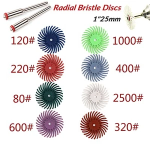 Spazzola abrasiva disco a setole radiali 1 pollice ruota lucidatura con gambo 2,35 / 3 mm - Foto 1 di 17