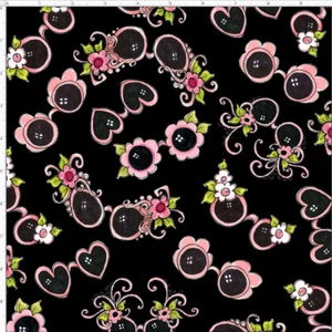 Fancy Flamingo Sunglasses Flowers Fabric Cotton Loralie Designs 10"X44" Piece - Picture 1 of 1