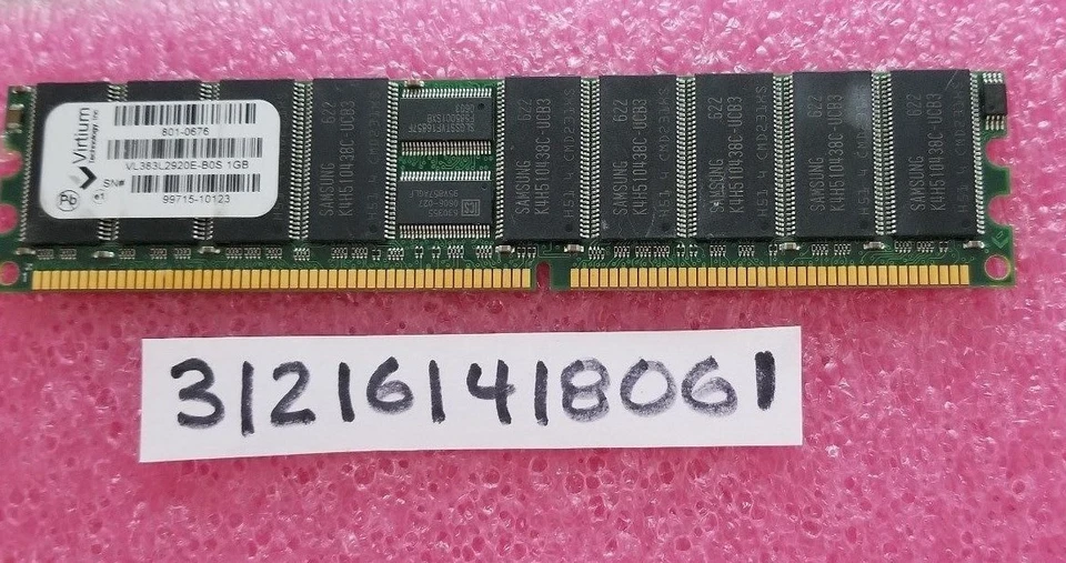 1GB DDR DDR1 PC2700R DDR-333 2700R 333MHZ 184PIN SINGLE RANK  RDIMM 128X4 1RX4  - Image 1 of 1