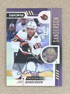 2022-23 Upper Deck Synergy Hockey Jake Sanderson Rookie Autograph Card #’d /99 - Picture 1 of 2