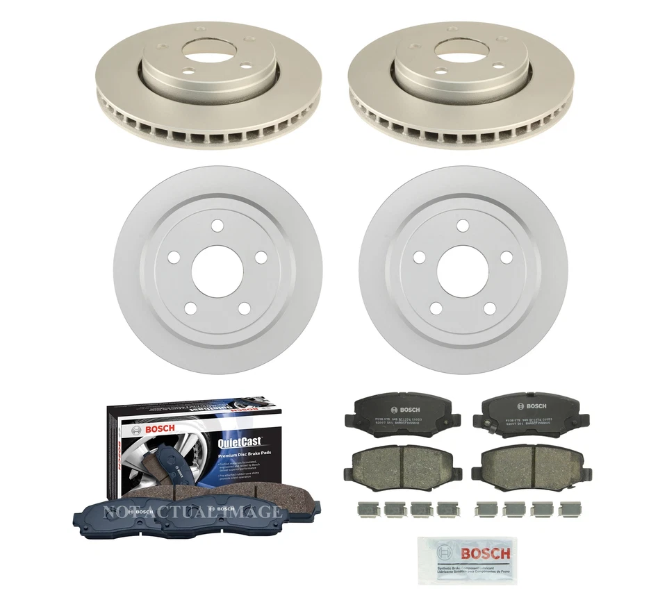 Bosch Front 302mm Rear 316mm Brake Kit Disc Rotors Pads For Jeep Wrangler 11-18 - Image 1 of 1