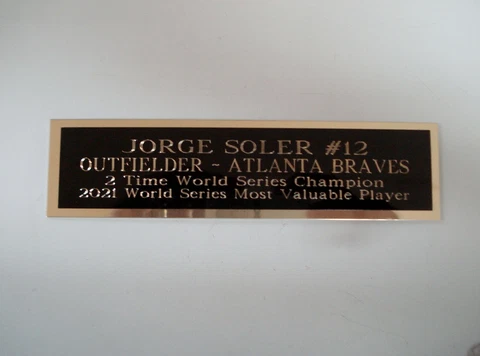 Jorge Soler Braves Autograph Nameplate For A Baseball Jersey Or Bat Case 1.25X6 Cover