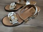 Neu See By Chloe Sandale Echt Leder Sandalette Damen Schuhe Gr 42 Gold Silber