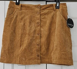 Jolie &Joy golden corduroy,button down front, mini skirt Von Maur size XL NWT - Picture 1 of 4