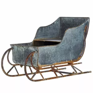 Galvanized Metal SLED Sleigh Primitive Christmas Farmhouse 48" Display Model - Picture 1 of 2