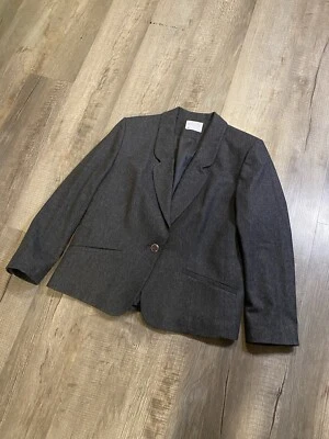 Blazer Pendleton Mujer Vintage Gris 100% Lana Chaqueta 14 Hecho en EE. UU. Foto 1 de 4