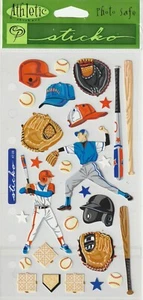 Vintage Sticko flat stickers BASEBALL theme 48447 FAST FREE shipping! - Picture 1 of 1