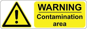 WARNING - CONTAMINATION AREA health & safety signs/stickers 300 x 100 mm - Picture 1 of 4
