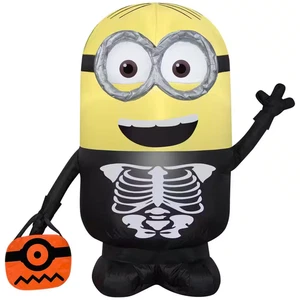 3 Ft. Minions Airblown-Dave as Skeleton Halloween Inflatable - Picture 1 of 12