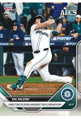 2025 ALCS MLB Topps NOW 881 CAL RALEIGH GM TYING HR SEATTLE MARINERS PRESALE - Image 1 of 2
