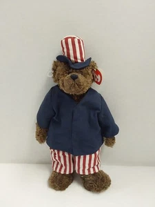Vintage Ty Beanie Brown Bear W/Red, White & Blue Outfit "Samuel" 1993 - Picture 1 of 6
