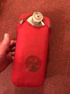 Vintage Boy Scouts of America Metal Canteen With Red Cover, Belt Clip 10” - Picture 1 of 5
