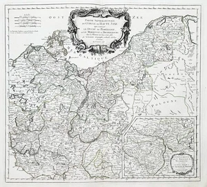 Mecklenburg-Vorpommern Brandenburg Pommern Polska Polen map Karte Santini 1778 - Picture 1 of 1